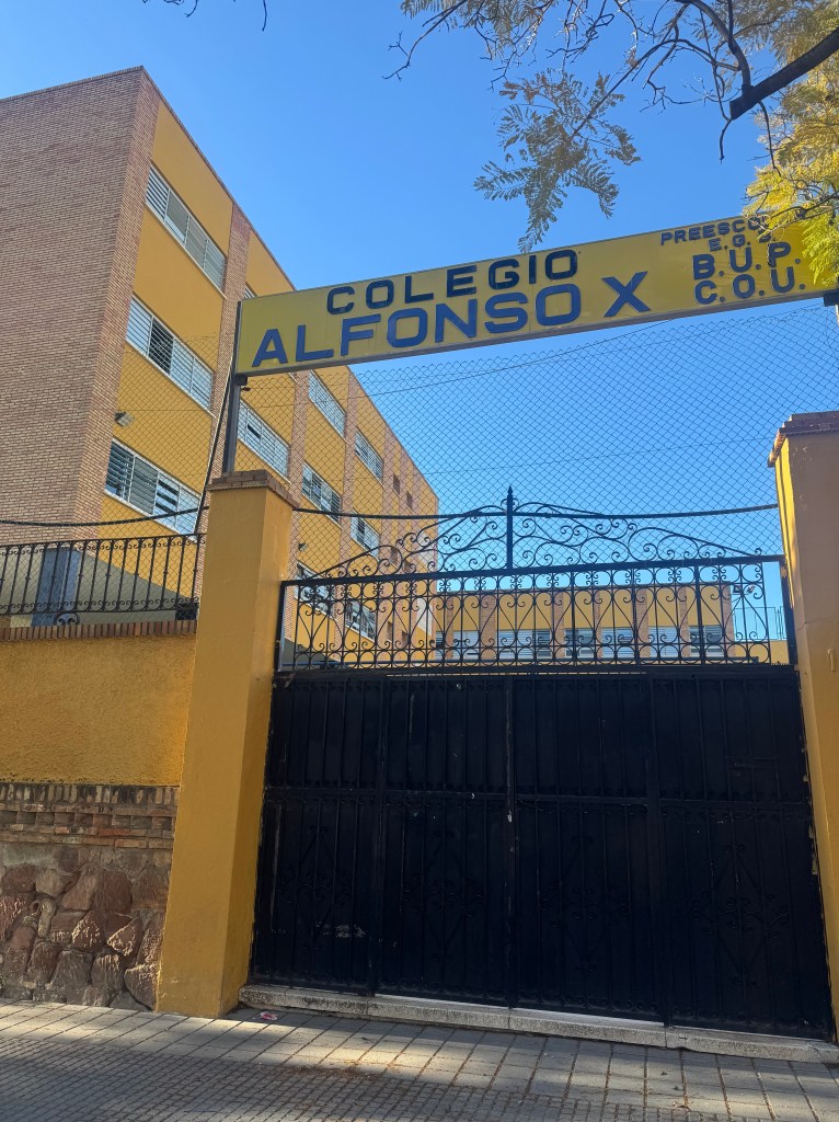 Entrance gate of Colegio Alfonso X, a concertado school in Malaga